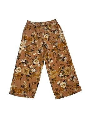 Jules & Leopold Medium Floral Print Wide Leg Cropped Pants Boho Beachy